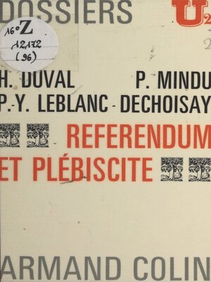 cover image of Référendum et plébiscite